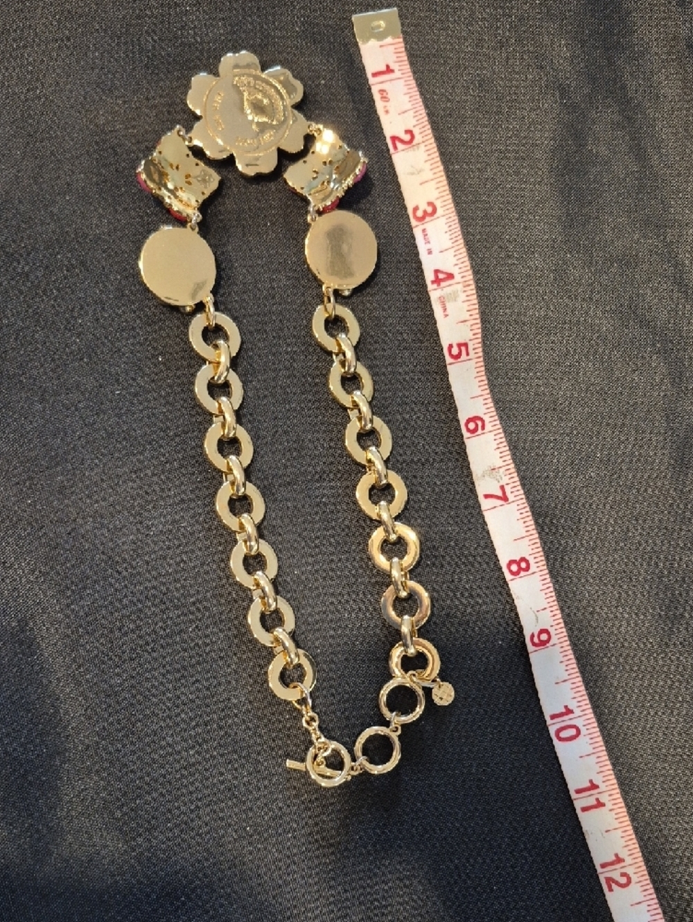 Talbots Gold-Tone Enamel Pink & White Floral Statement Necklace - Picture 5 of 7